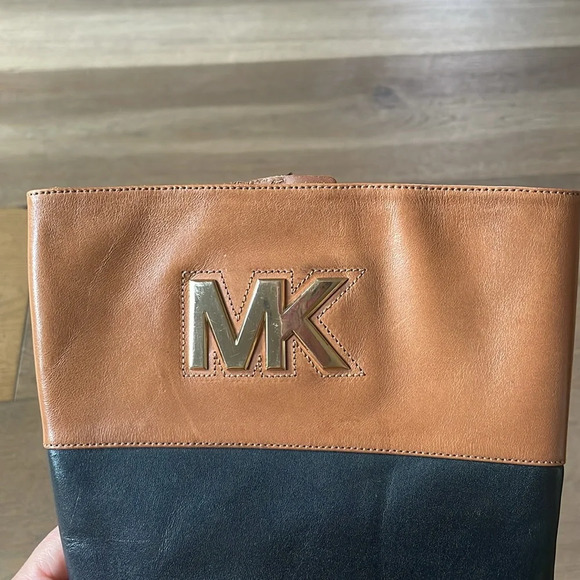 Michael Kors Hayley Black Boots Knee High MK Platform Size 8.5 - Picture 11 of 16